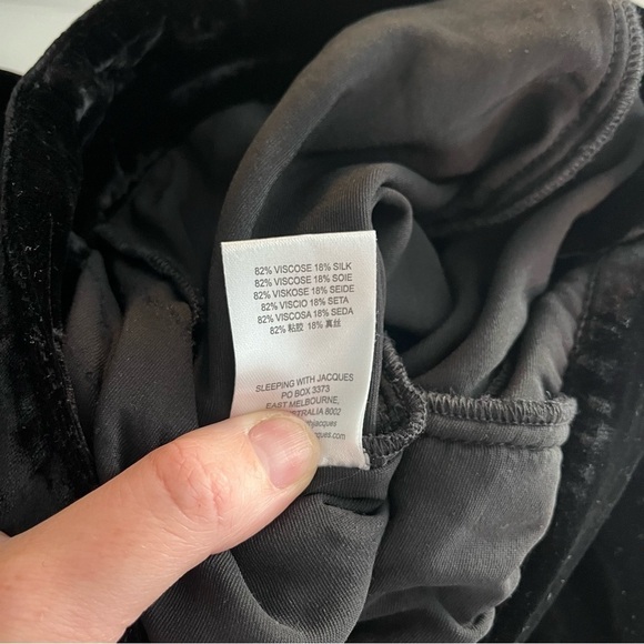 SLEEPING WITH JACQUES Velvet Silk Blend Wide Leg Pants - Picture 11 of 12